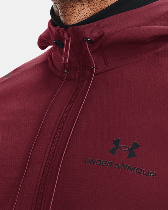 Men's UA RUSH™ Warm-Up Full-Zip Hoodie, Red, pdpMainDesktop image number 4